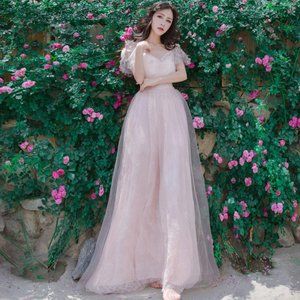Romantic Princess Flower Wedding Photoshoot Dress